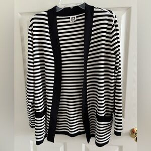 Anne Klein Malibu Striped Black and White Women's Sweater Large